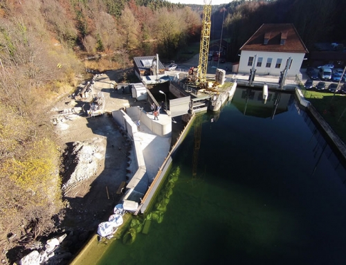 Truchtlaching Wasserkraftschnecke im Bau